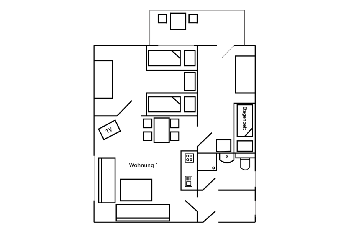 Einblick in Ferienwohnung 1