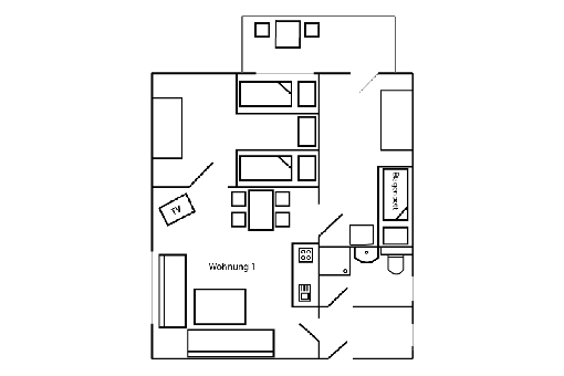 Einblick in Ferienwohnung 1